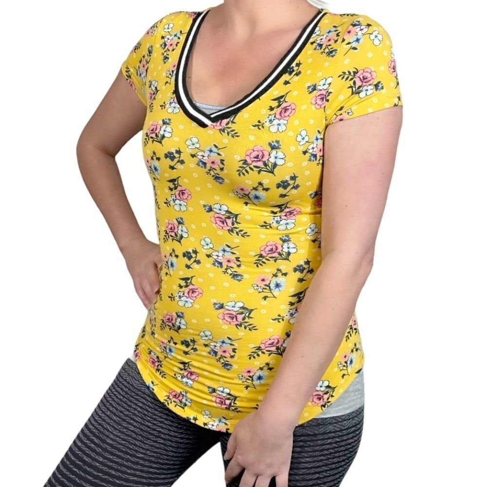 Almost Famous Yellow Floral Top